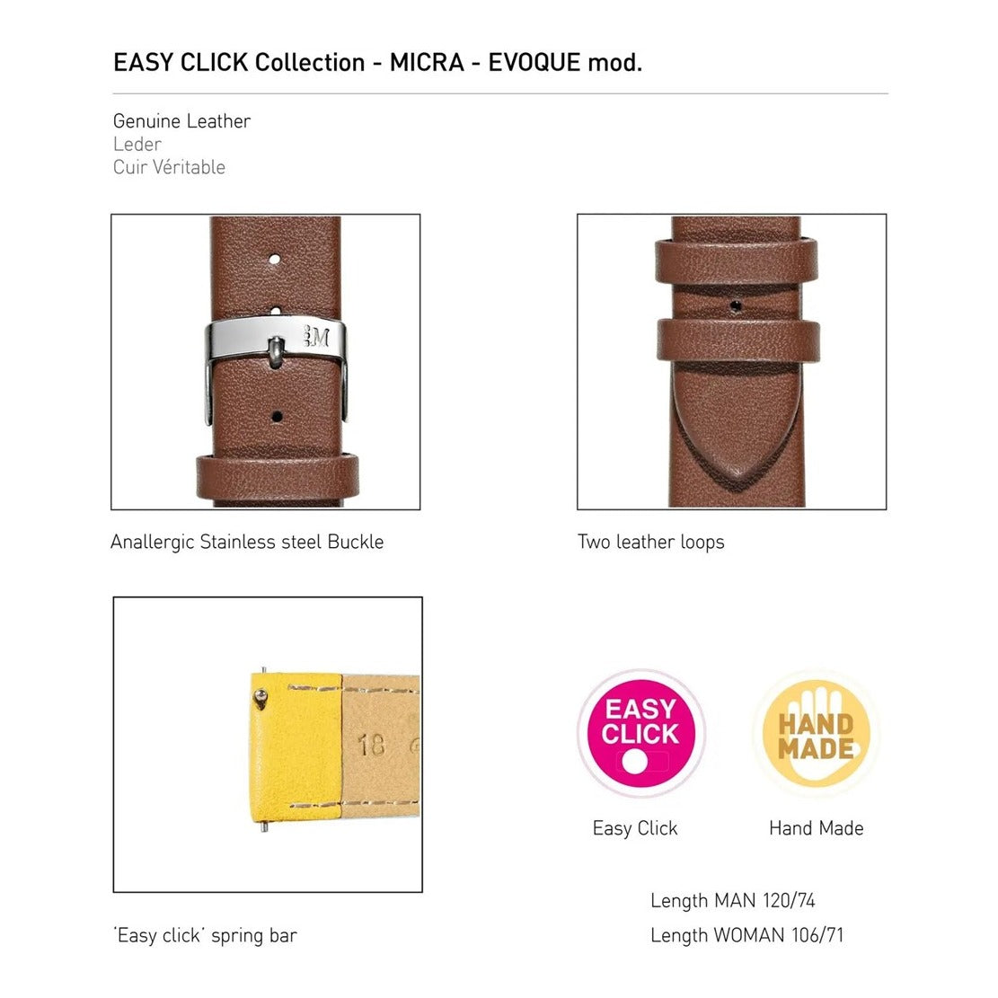 Evoque (EC) Leather Watch Strap