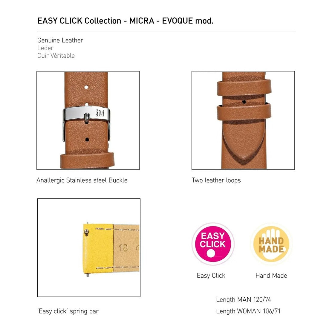 Evoque (EC) Leather Watch Strap