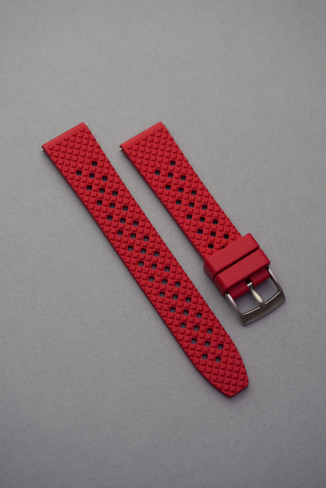 Fkm honeycomb watch strap red strap replacement for Omega Speedmaster