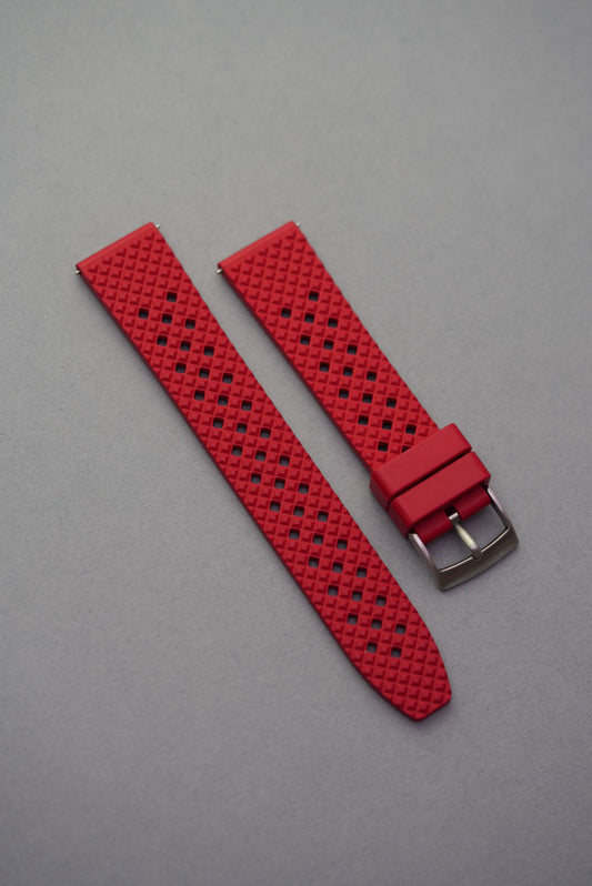 Fkm honeycomb watch strap red strap replacement for Tudor Black Bay