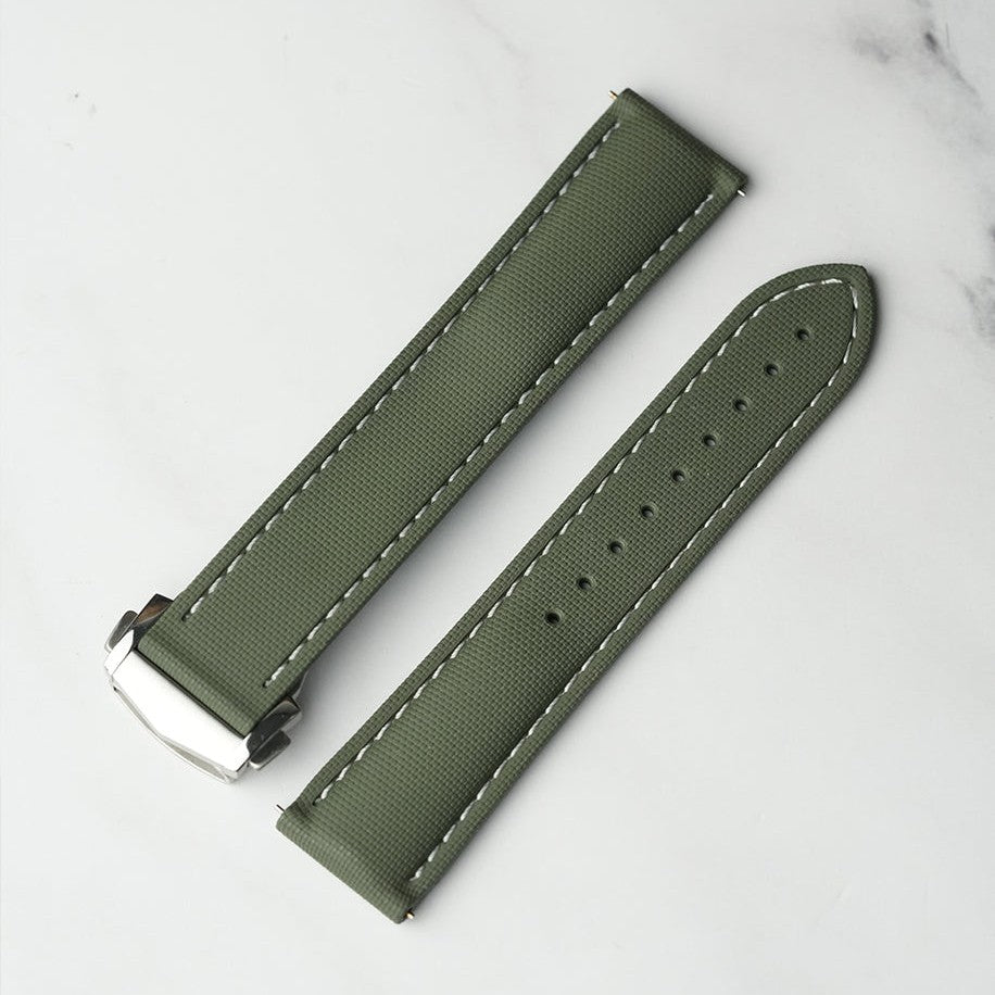Breitling Navitimer Sailcloth FKM Rubber Strap with Deployant Clasp