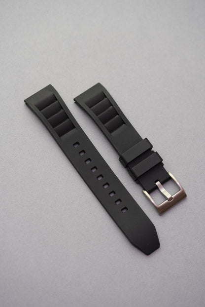 Fkm vented rubber strap black strap replacement for Omega Speedmaster