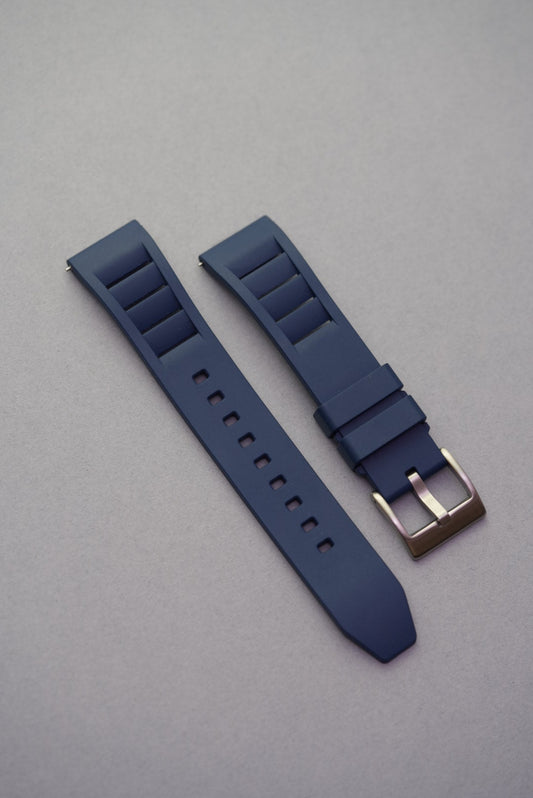 Fkm vented rubber strap navy strap replacement for Omega Speedmaster