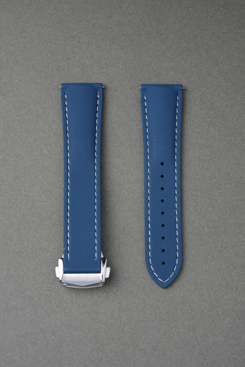 Sailcloth Effect FKM Rubber Strap with Deployant Clasp 20mm-22mm