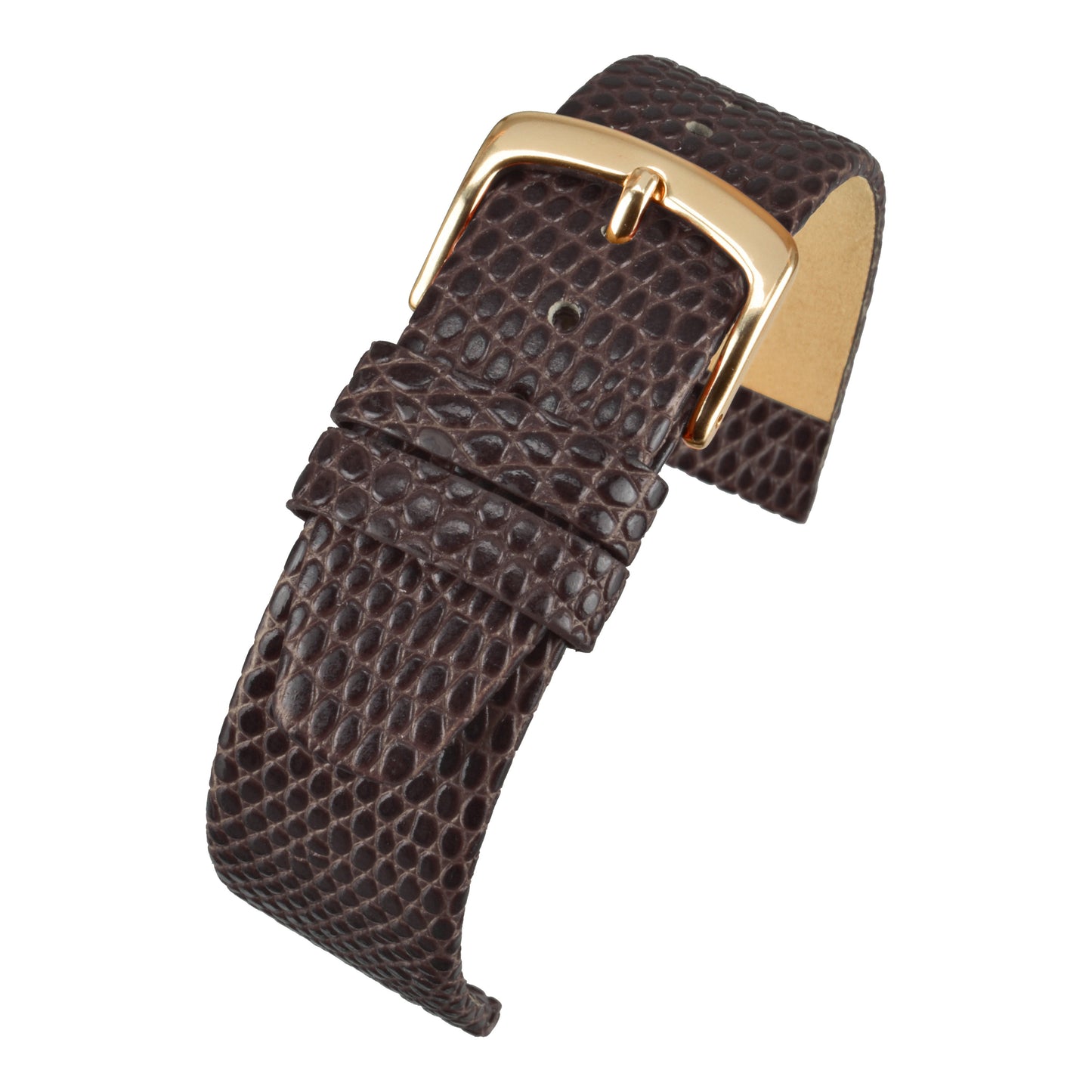 Flat Lizard Grain Leather Watch Strap
