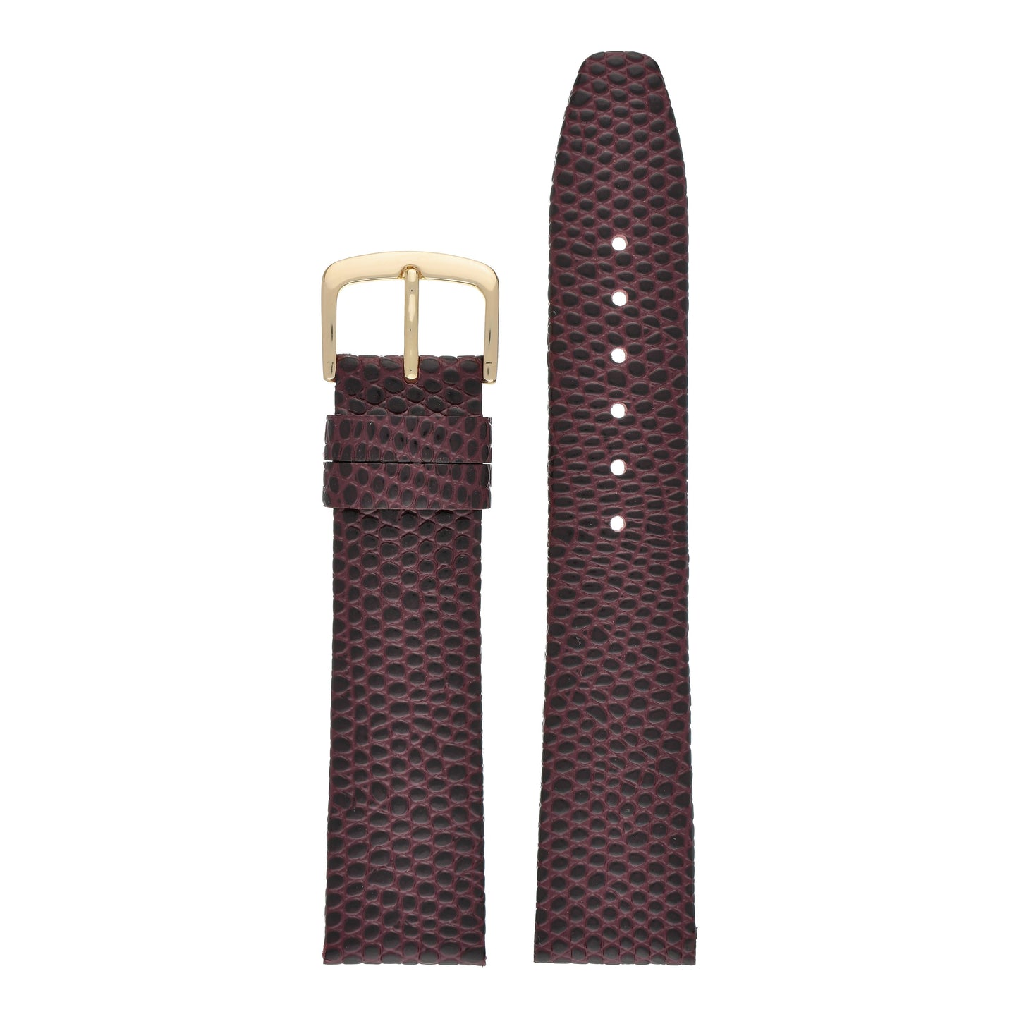 Flat Lizard Grain Leather Watch Strap