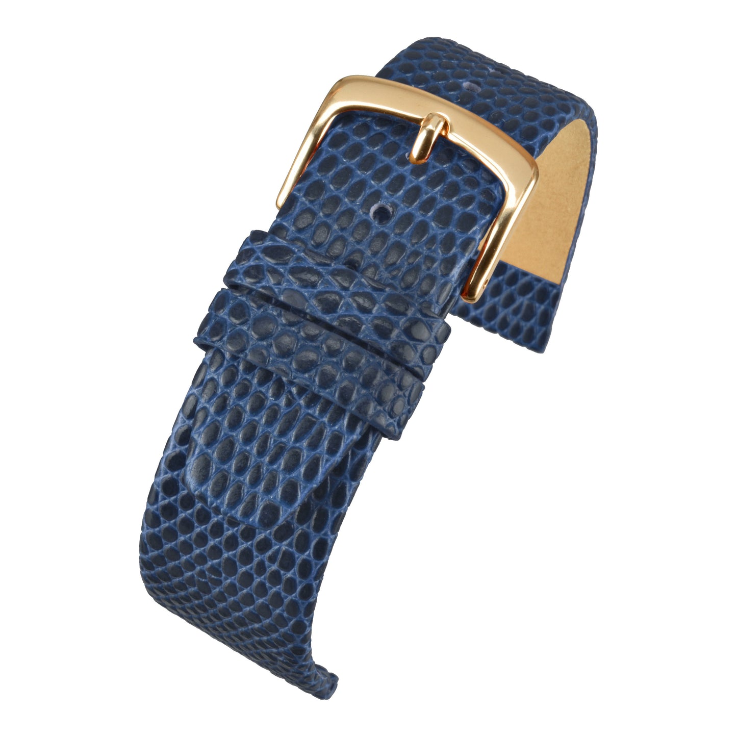 Flat Lizard Grain Leather Watch Strap