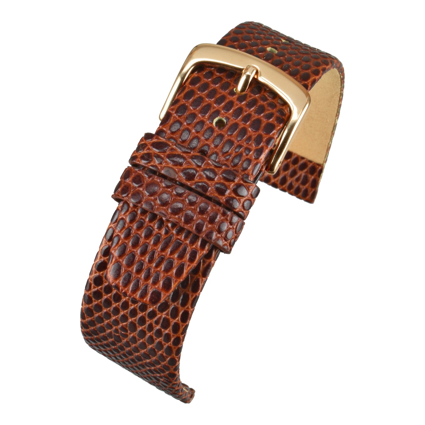 Flat Lizard Grain Leather Watch Strap