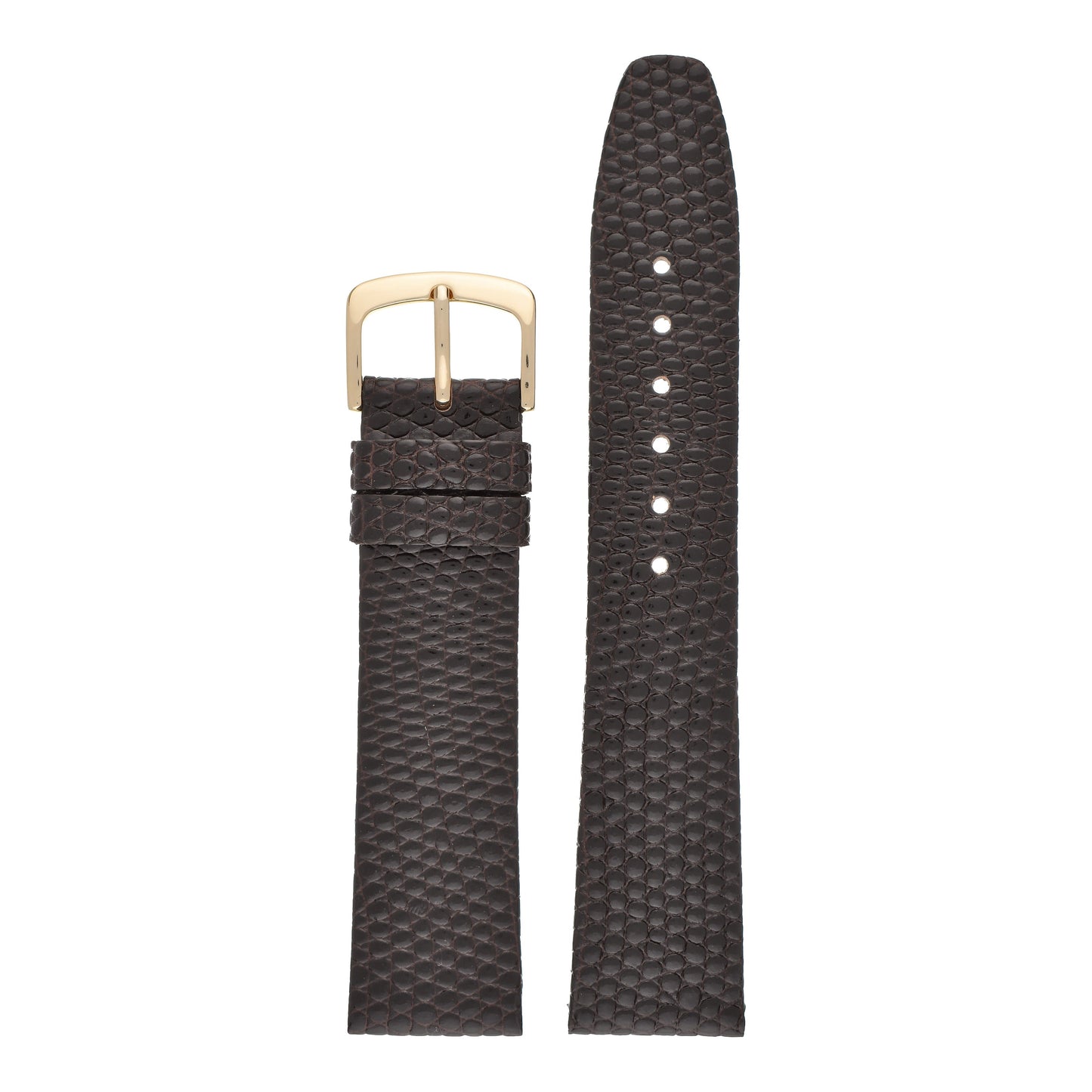 Flat Lizard Grain Leather Watch Strap