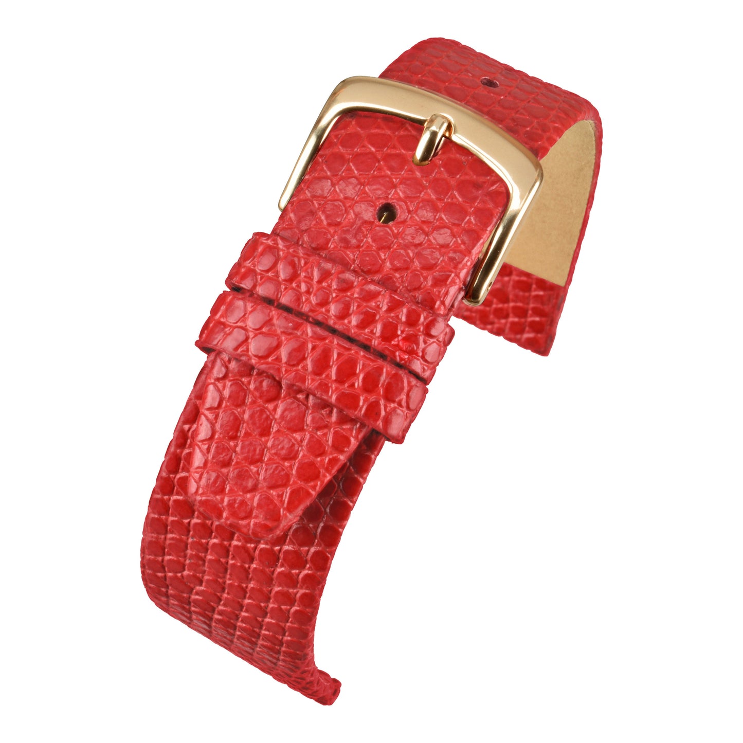 Flat Lizard Grain Leather Watch Strap