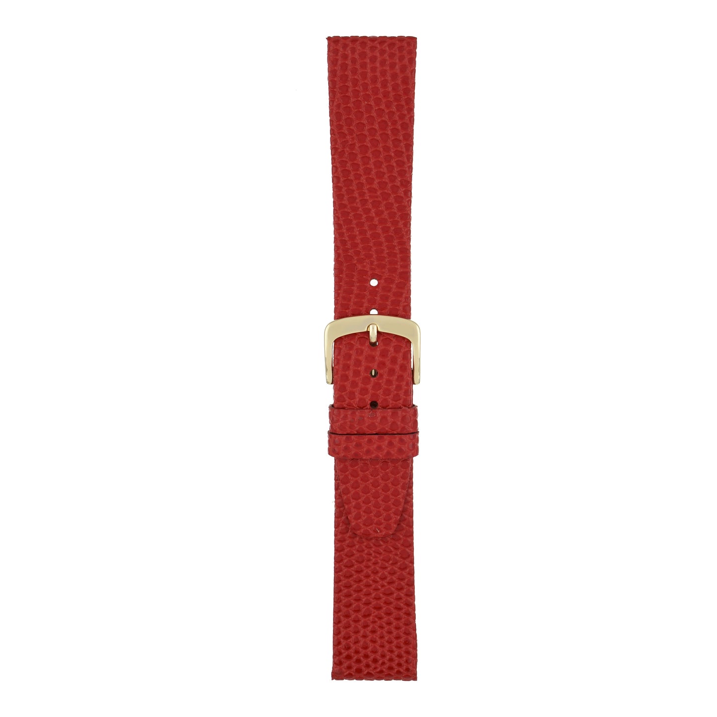 Flat Lizard Grain Leather Watch Strap