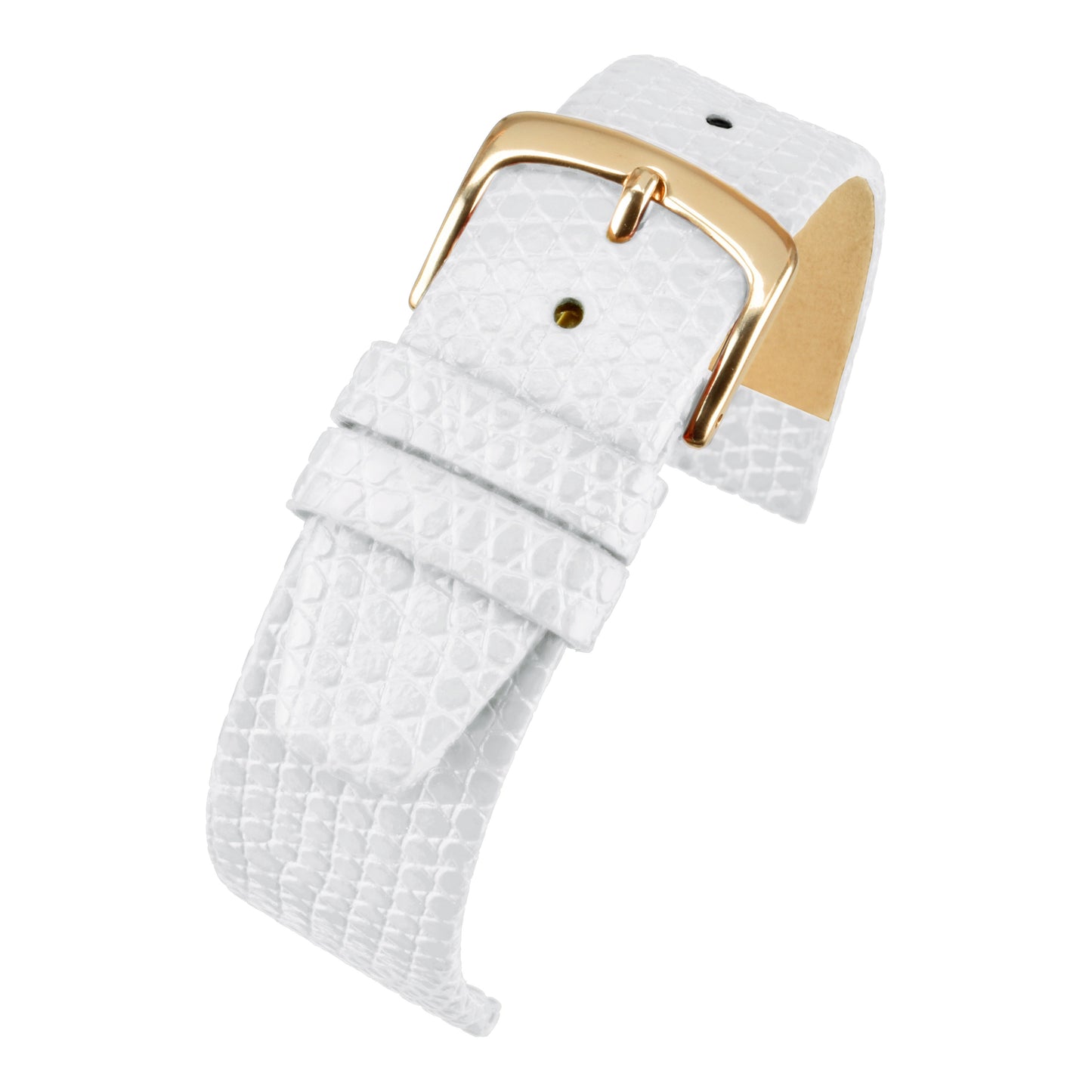 Flat Lizard Grain Leather Watch Strap