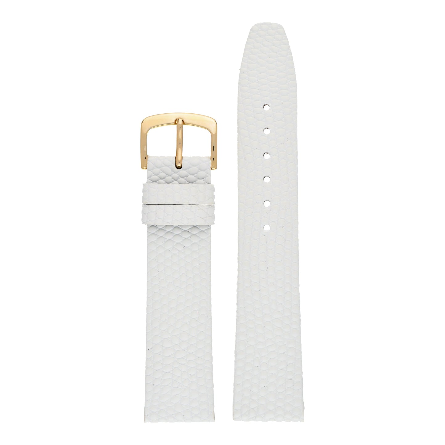 Flat Lizard Grain Leather Watch Strap