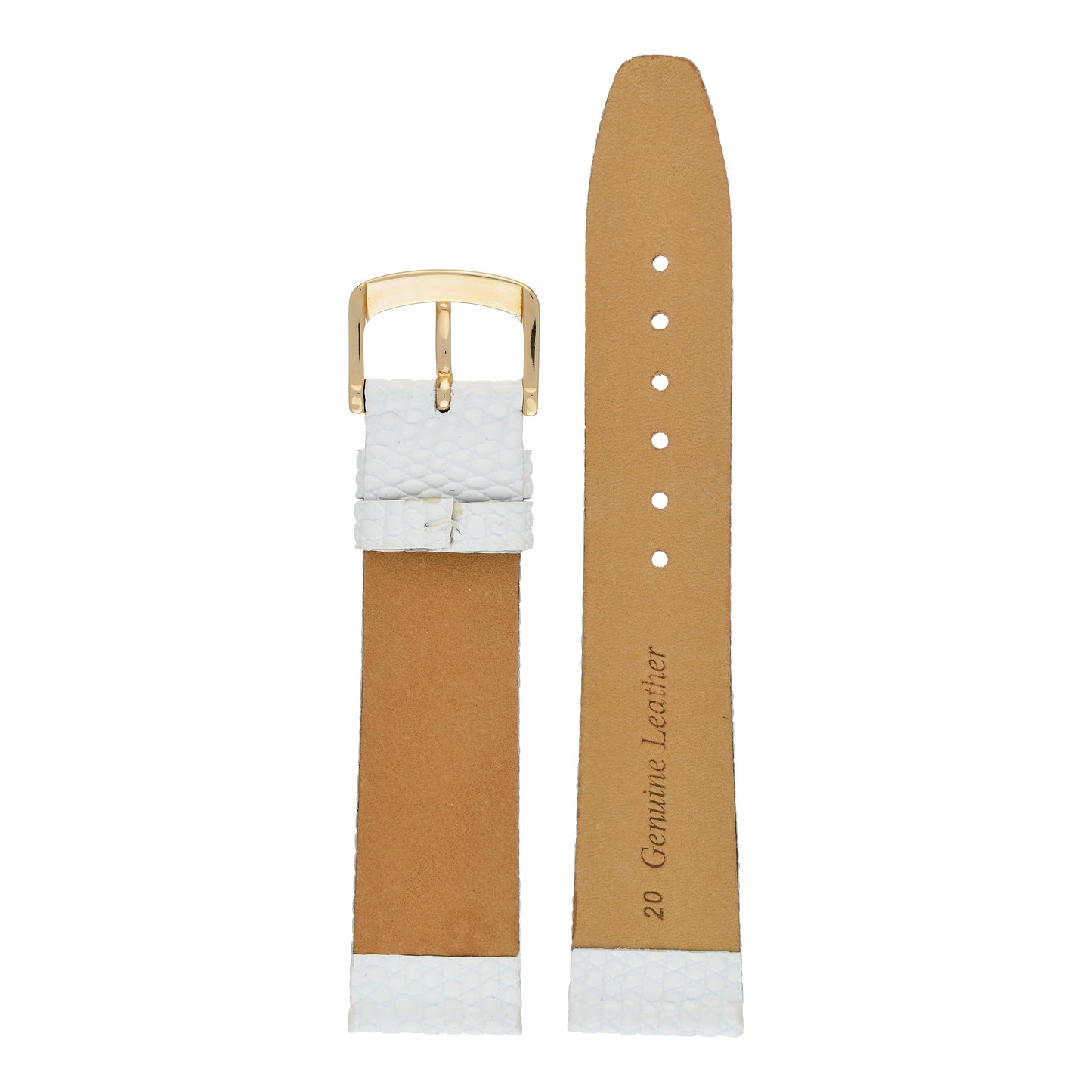 Flat Lizard Grain Leather Watch Strap