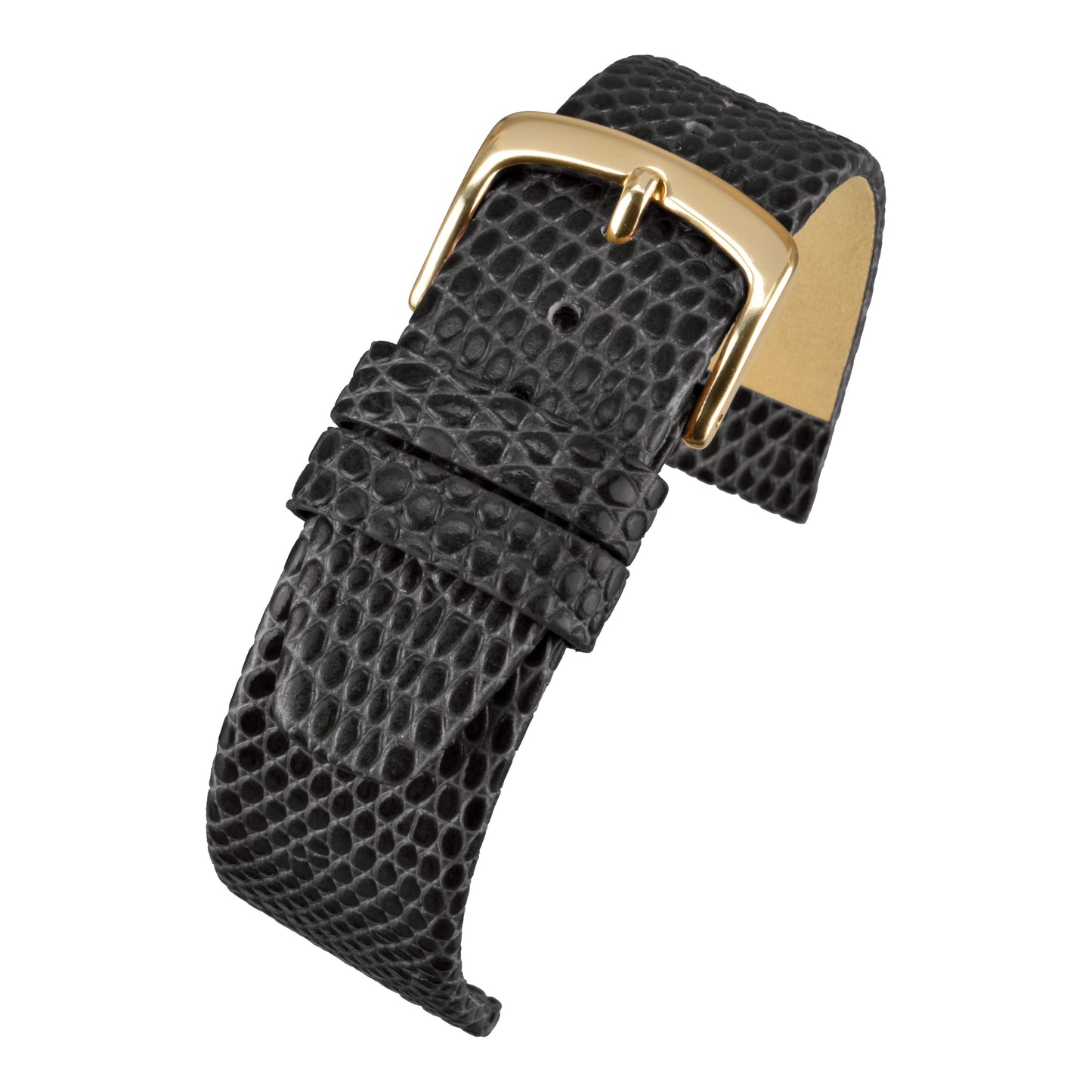 Flat Lizard Grain Leather Watch Strap