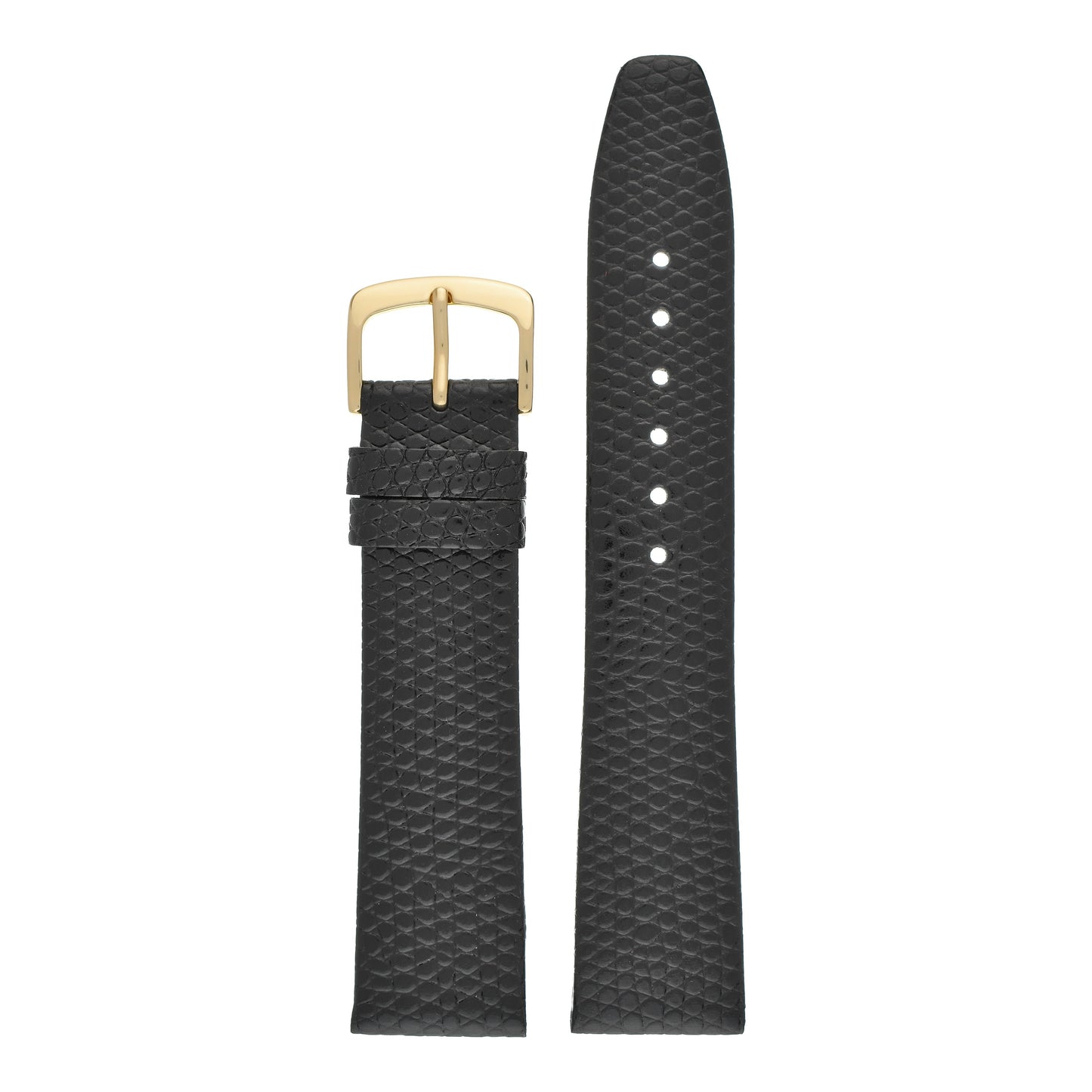 Flat Lizard Grain Leather Watch Strap