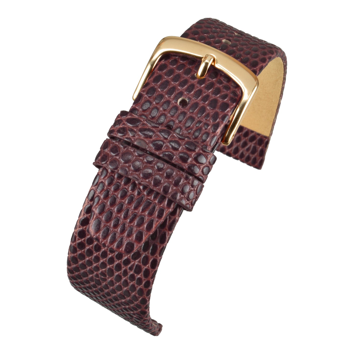 Flat Lizard Grain Leather Watch Strap