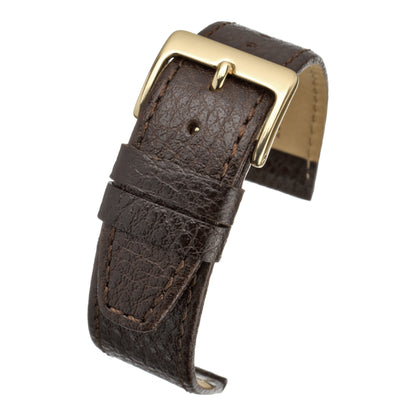 Glazed Buffalo Grain Leather Watch Strap