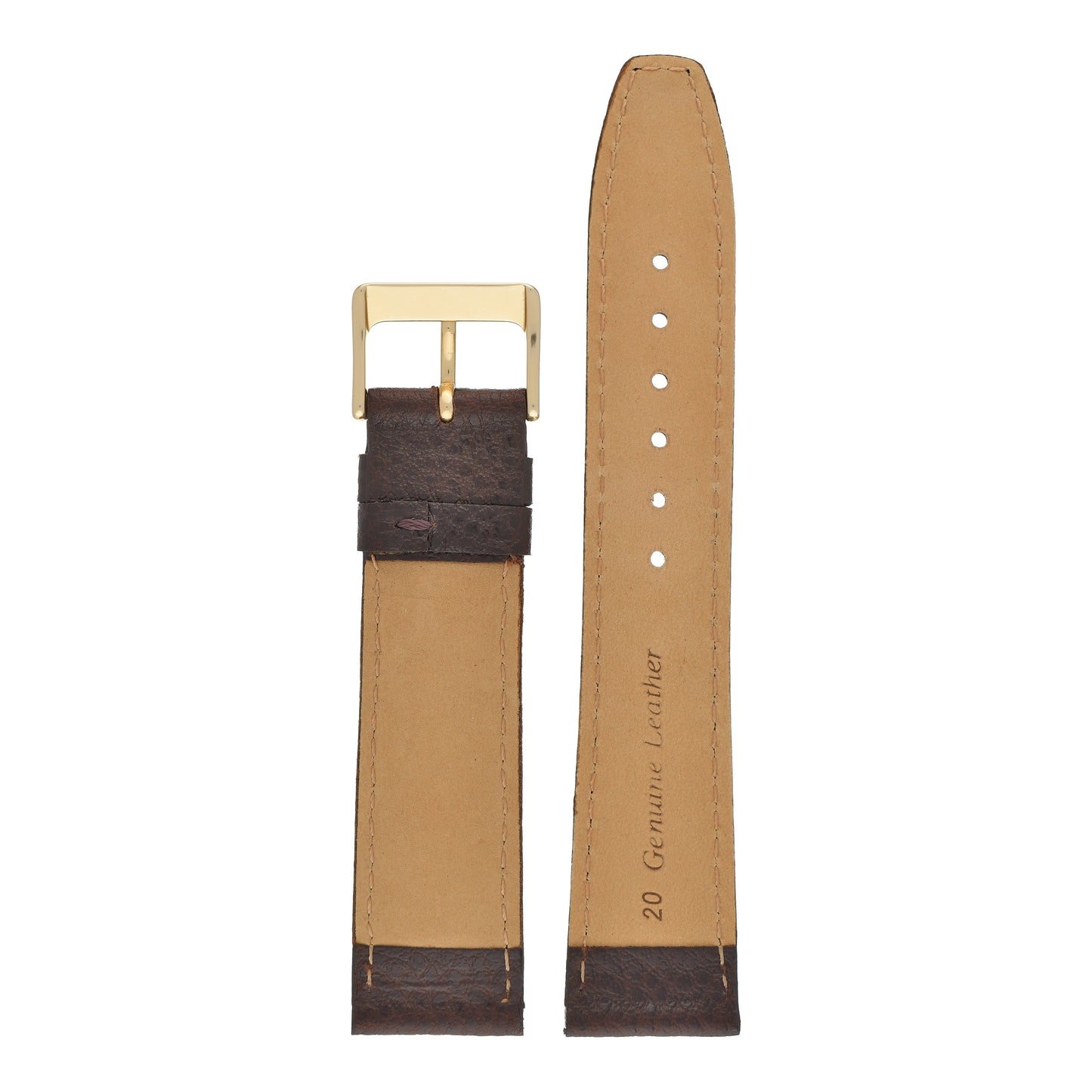 Glazed Buffalo Grain Leather Watch Strap