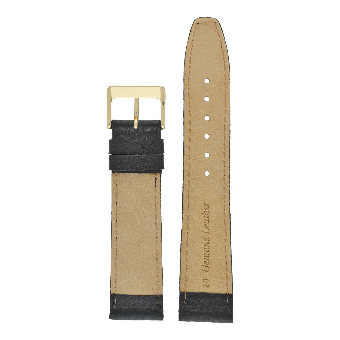 Glazed Buffalo Grain Leather Watch Strap