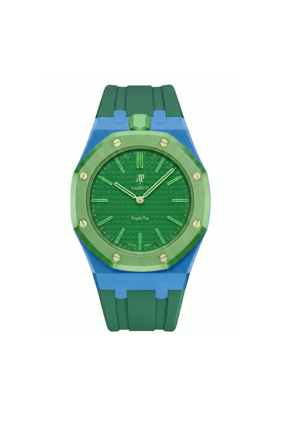 Green Eight Royal Pop Rubber Strap & Case | AP × Swatch – MGB WATCHES