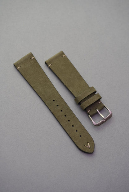 Green lug stitched calfskin apple watch strap front strap replacement for Tudor Black Bay