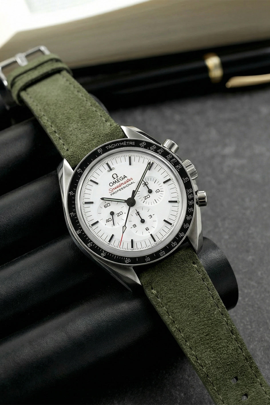 OMEGA Speedmaster Professional ベルト Omega Speedmaster Professional Suede Leather Strap Replacement