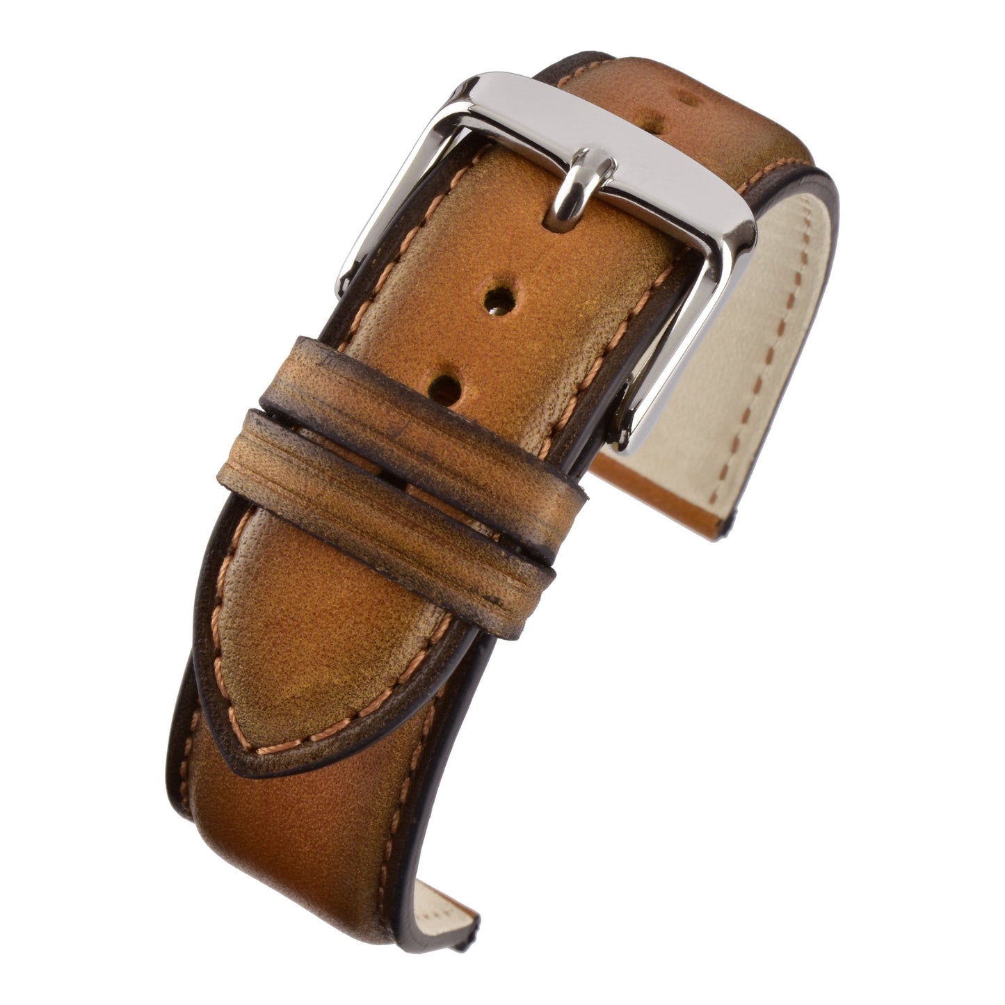 Hand Burnished Leather Watch Strap