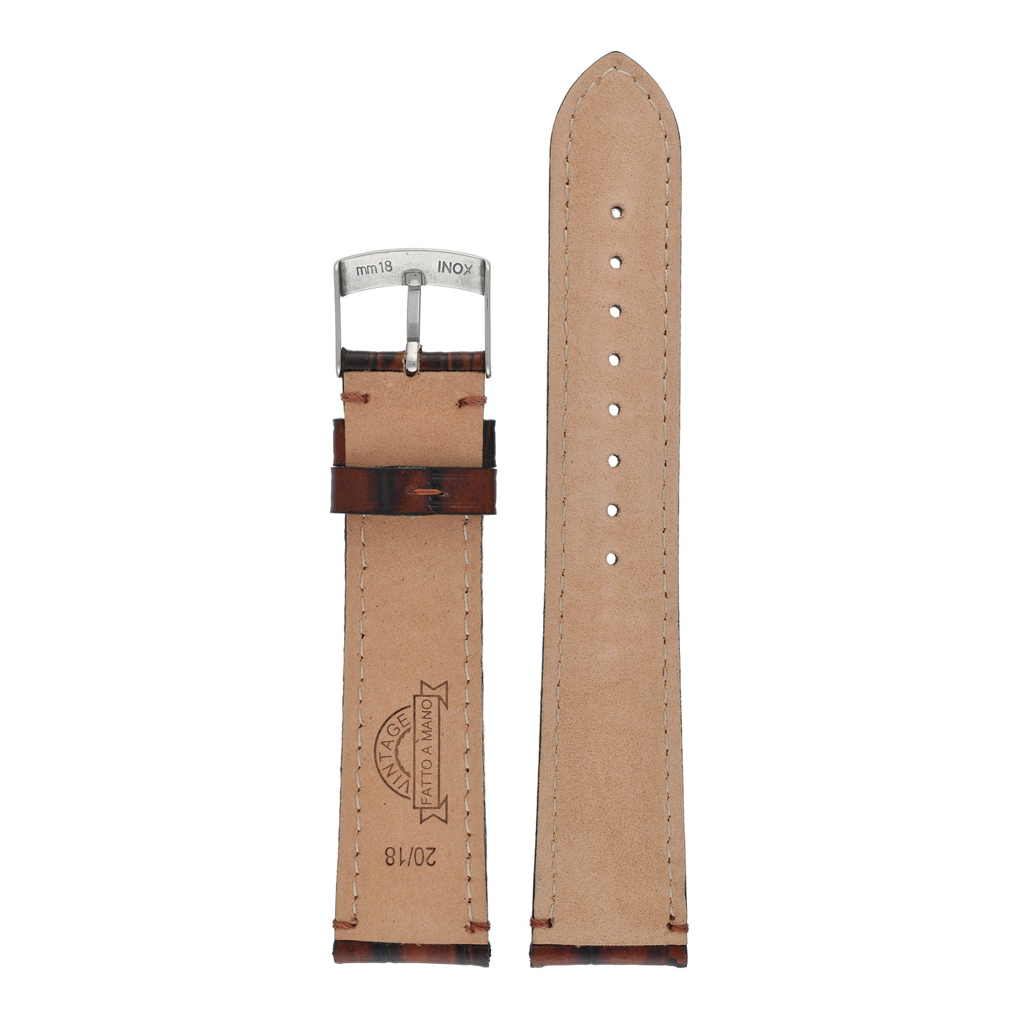 Hand-Made Alligator Grain Leather Watch Strap