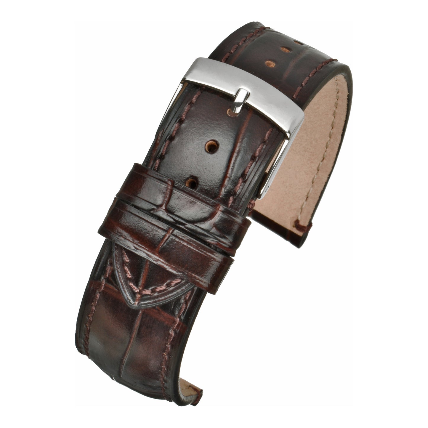 Hand-Made Alligator Grain Leather Watch Strap