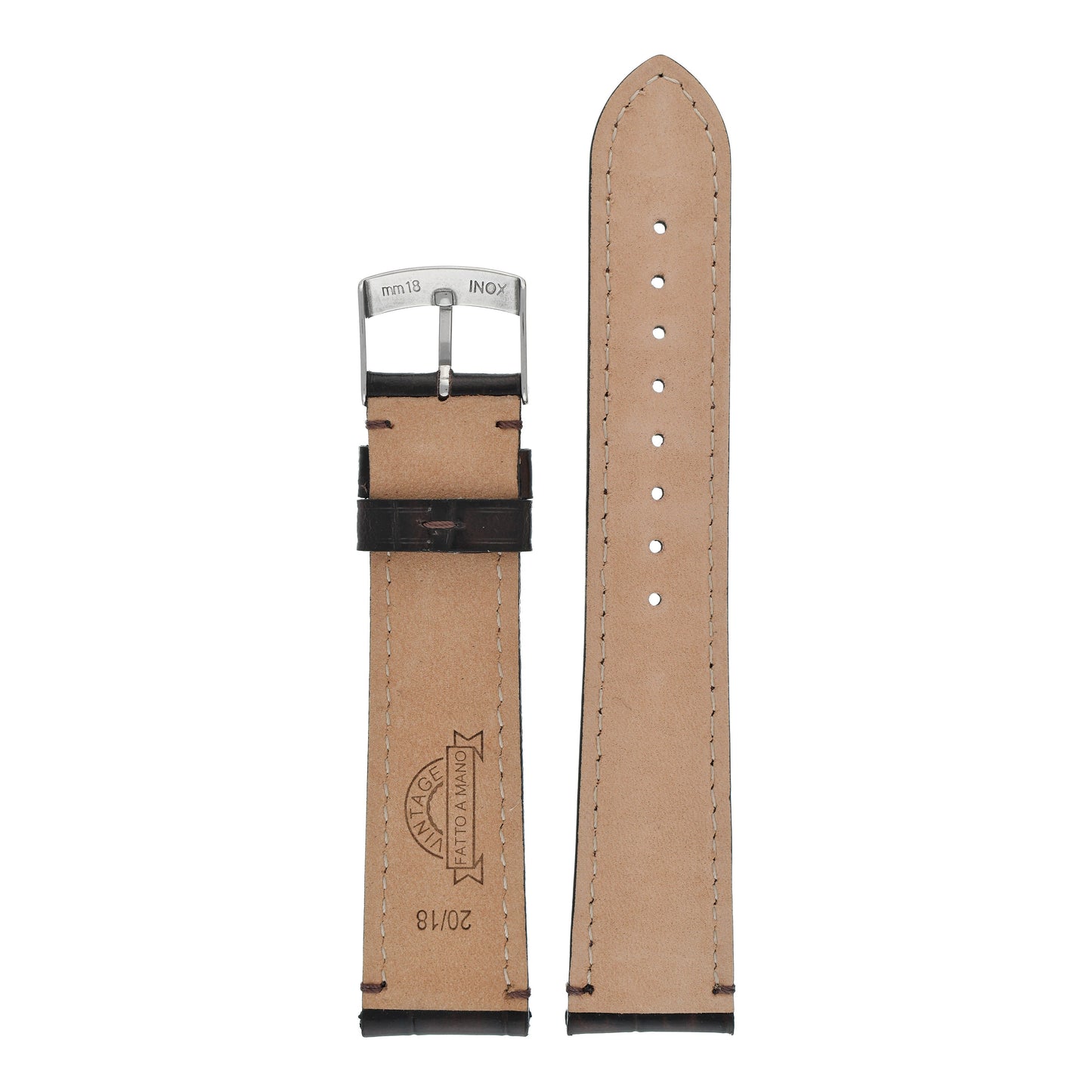 Hand-Made Alligator Grain Leather Watch Strap