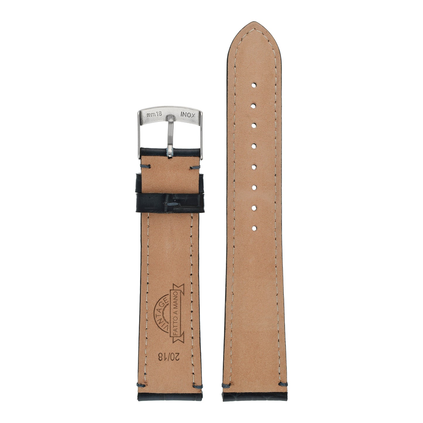 Hand-Made Alligator Grain Leather Watch Strap