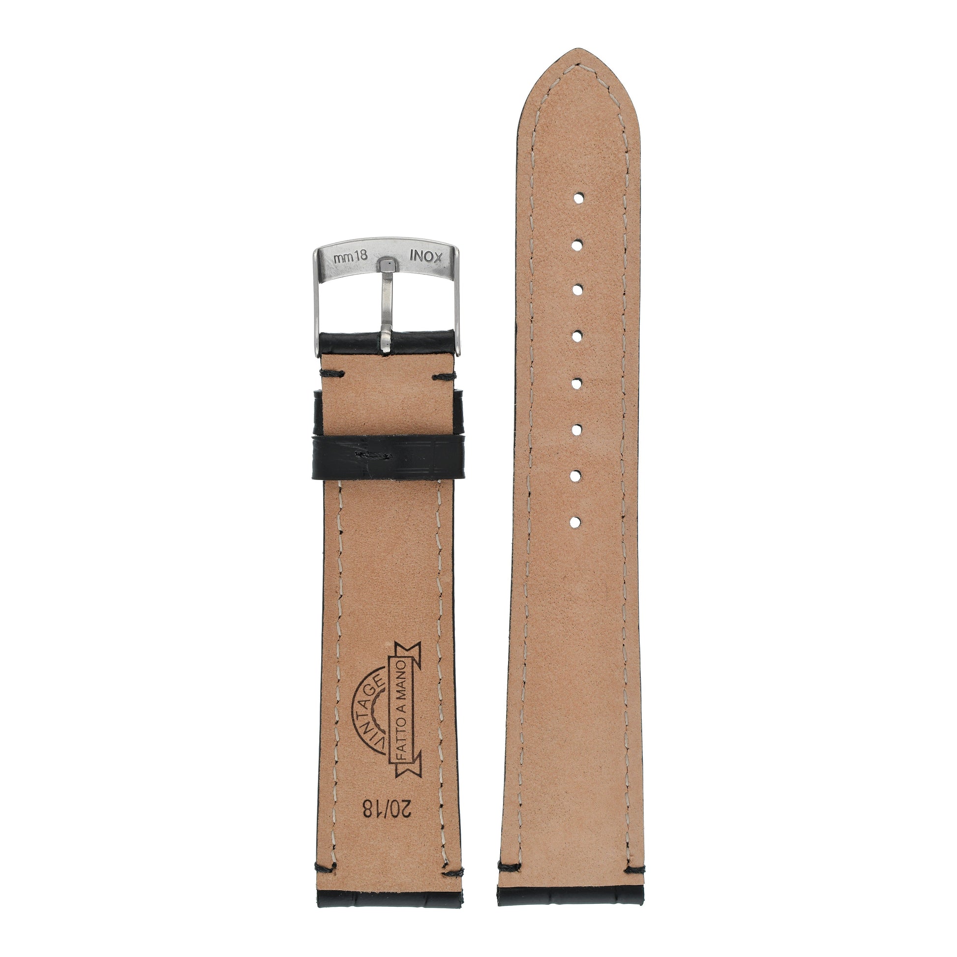 Hand-Made Alligator Grain Leather Watch Strap