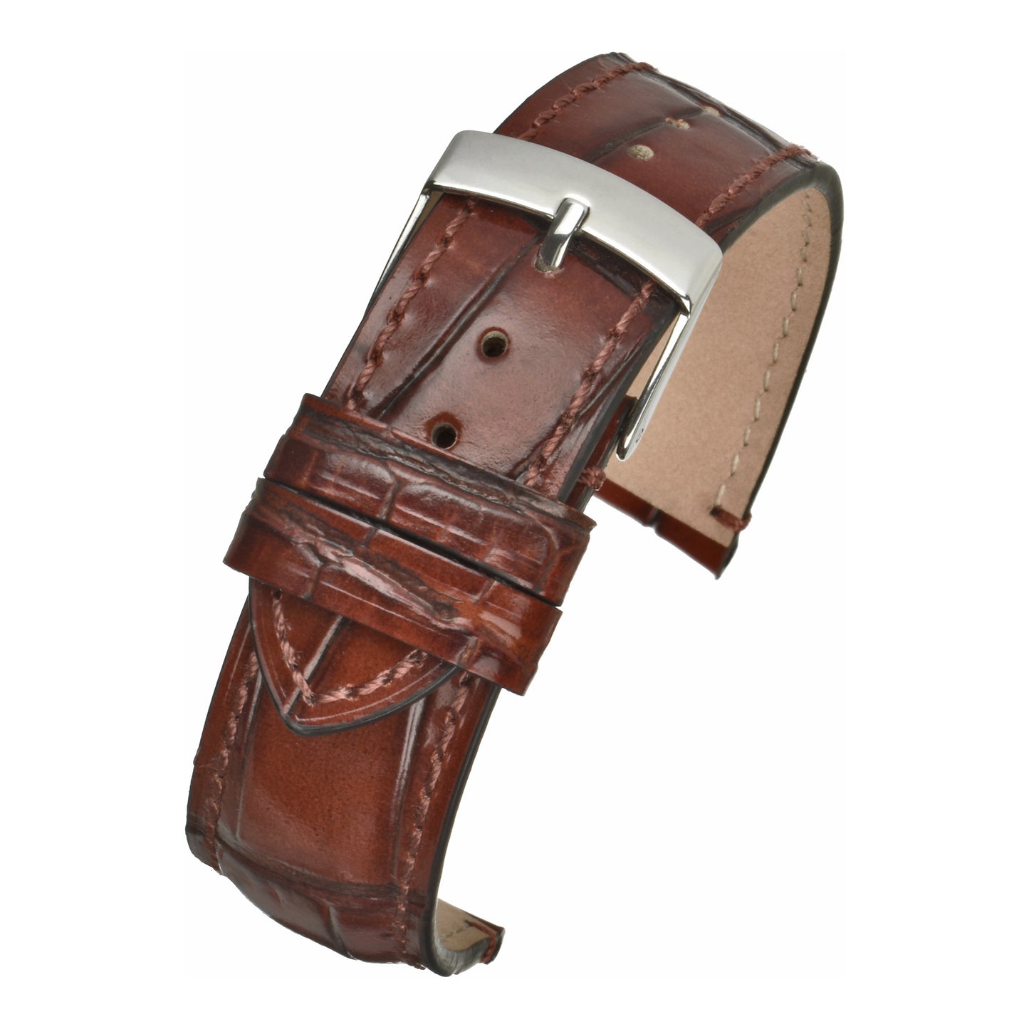 Hand-Made Alligator Grain Leather Watch Strap