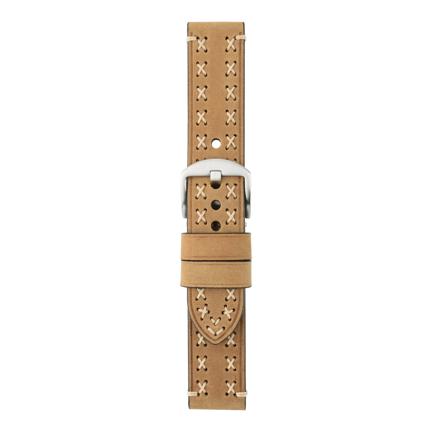 Heavy Cross Stitch Leather Watch Strap