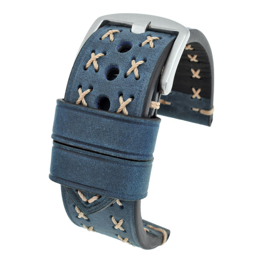 Heavy Cross Stitch Leather Watch Strap