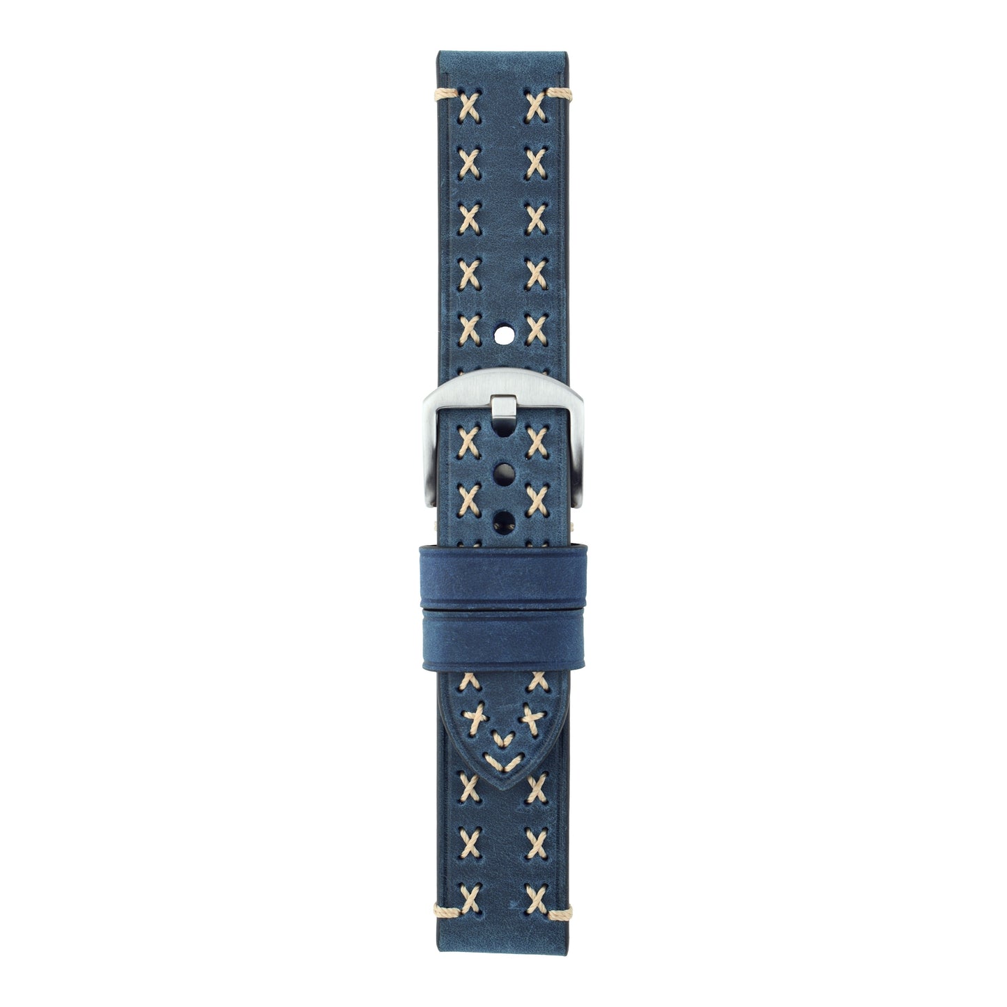 Heavy Cross Stitch Leather Watch Strap