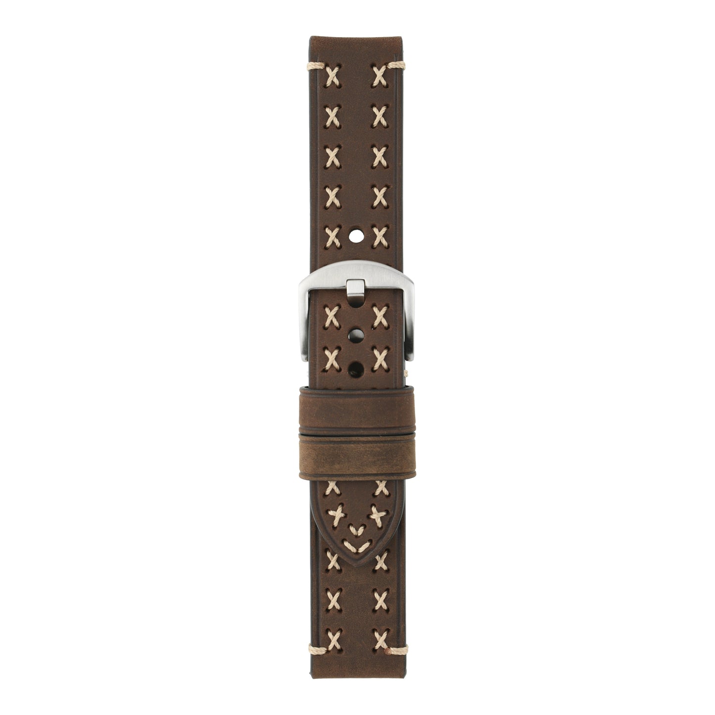Heavy Cross Stitch Leather Watch Strap