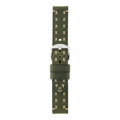 Heavy Cross Stitch Leather Watch Strap