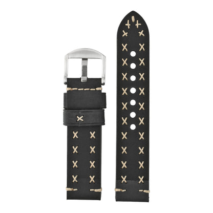 Heavy Cross Stitch Leather Watch Strap