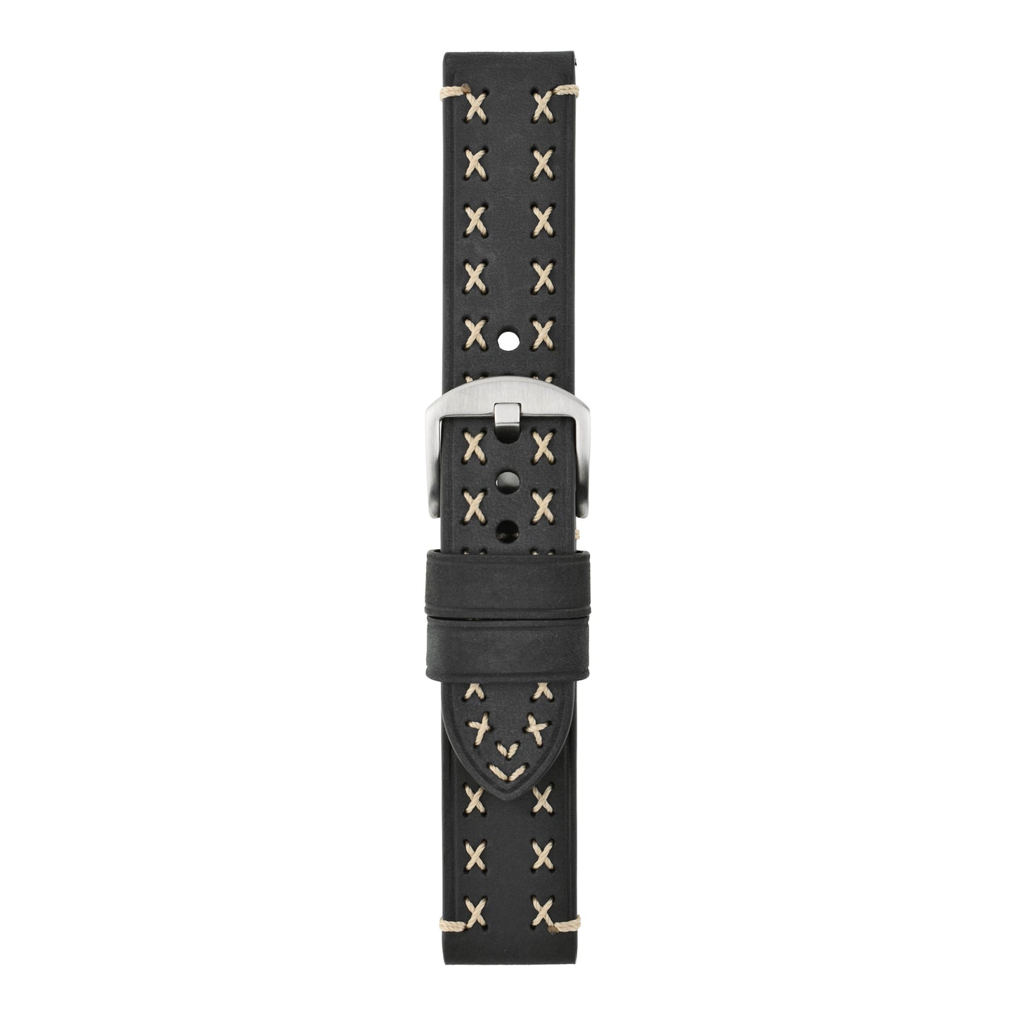 Heavy Cross Stitch Leather Watch Strap
