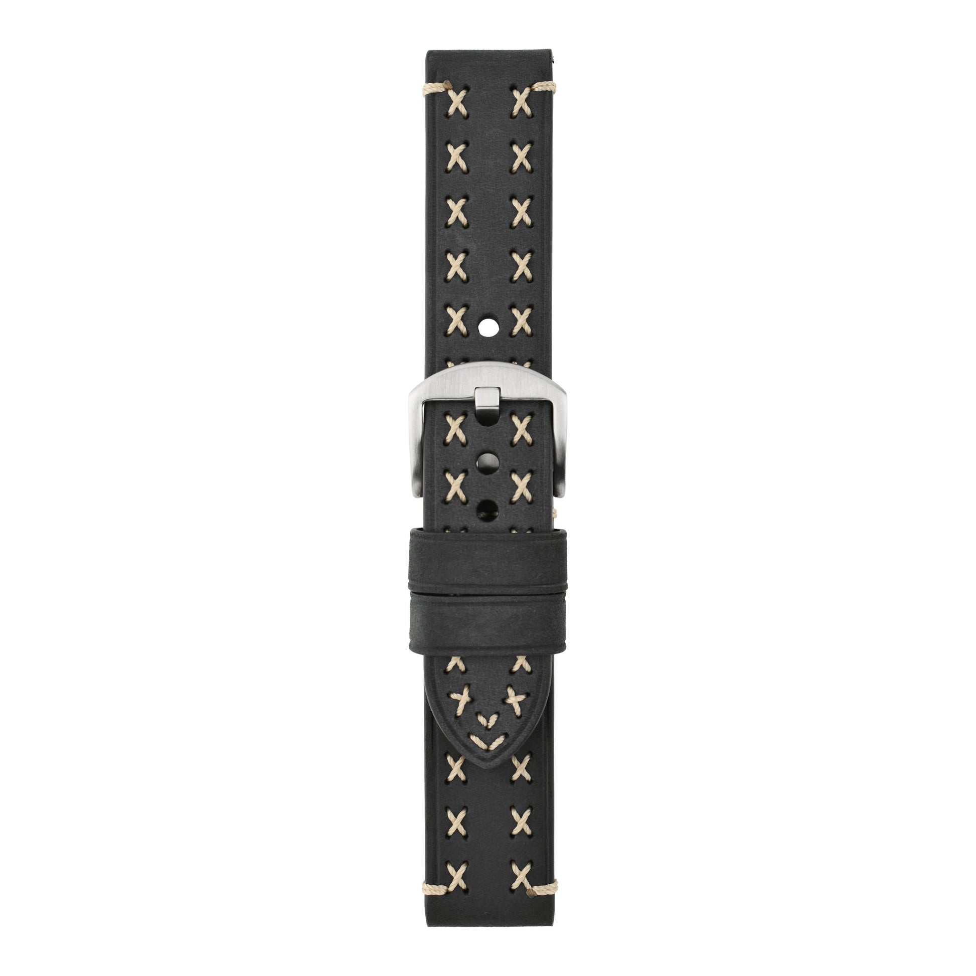 Heavy Cross Stitch Leather Watch Strap