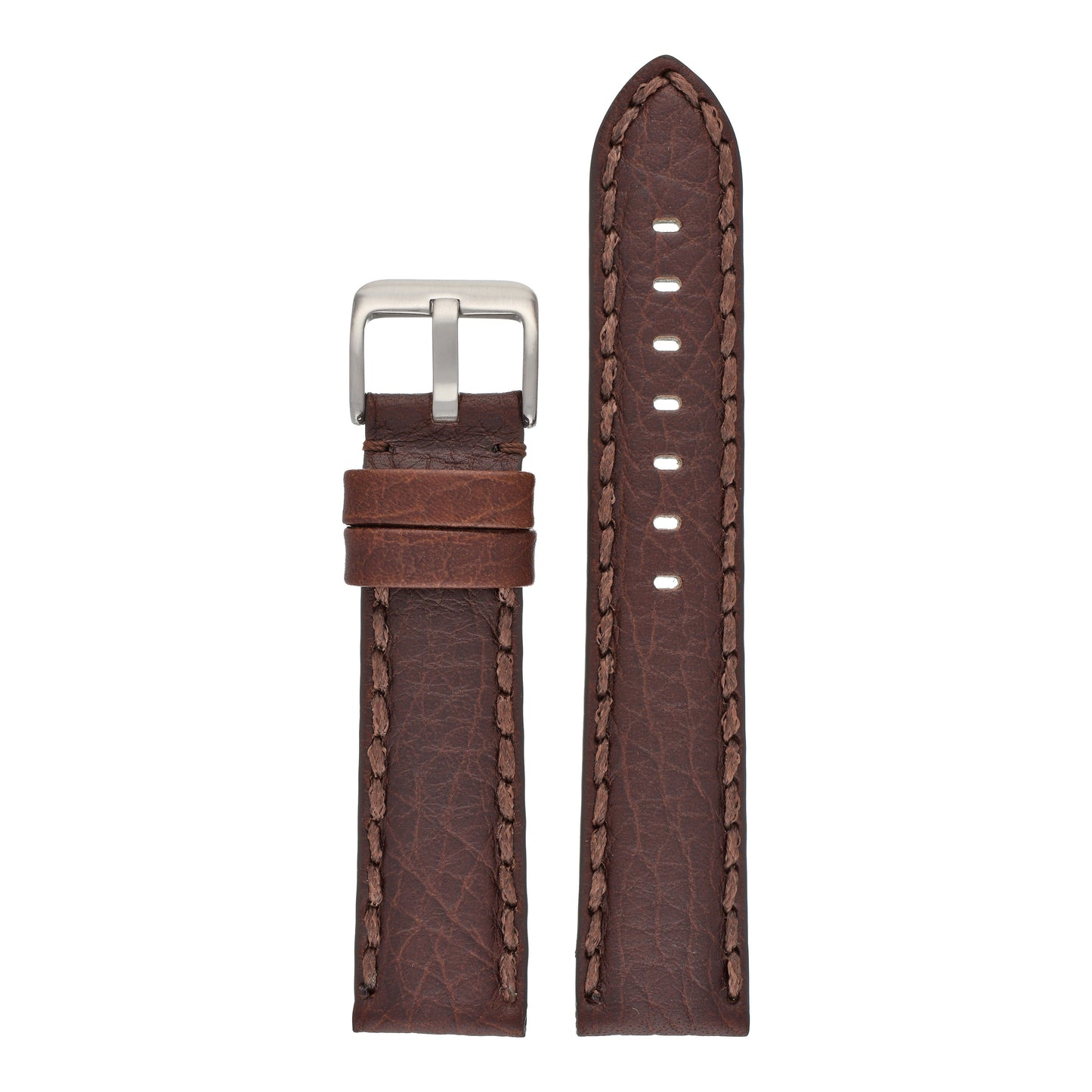 Heavy Stitch Padded Leather Watch Strap