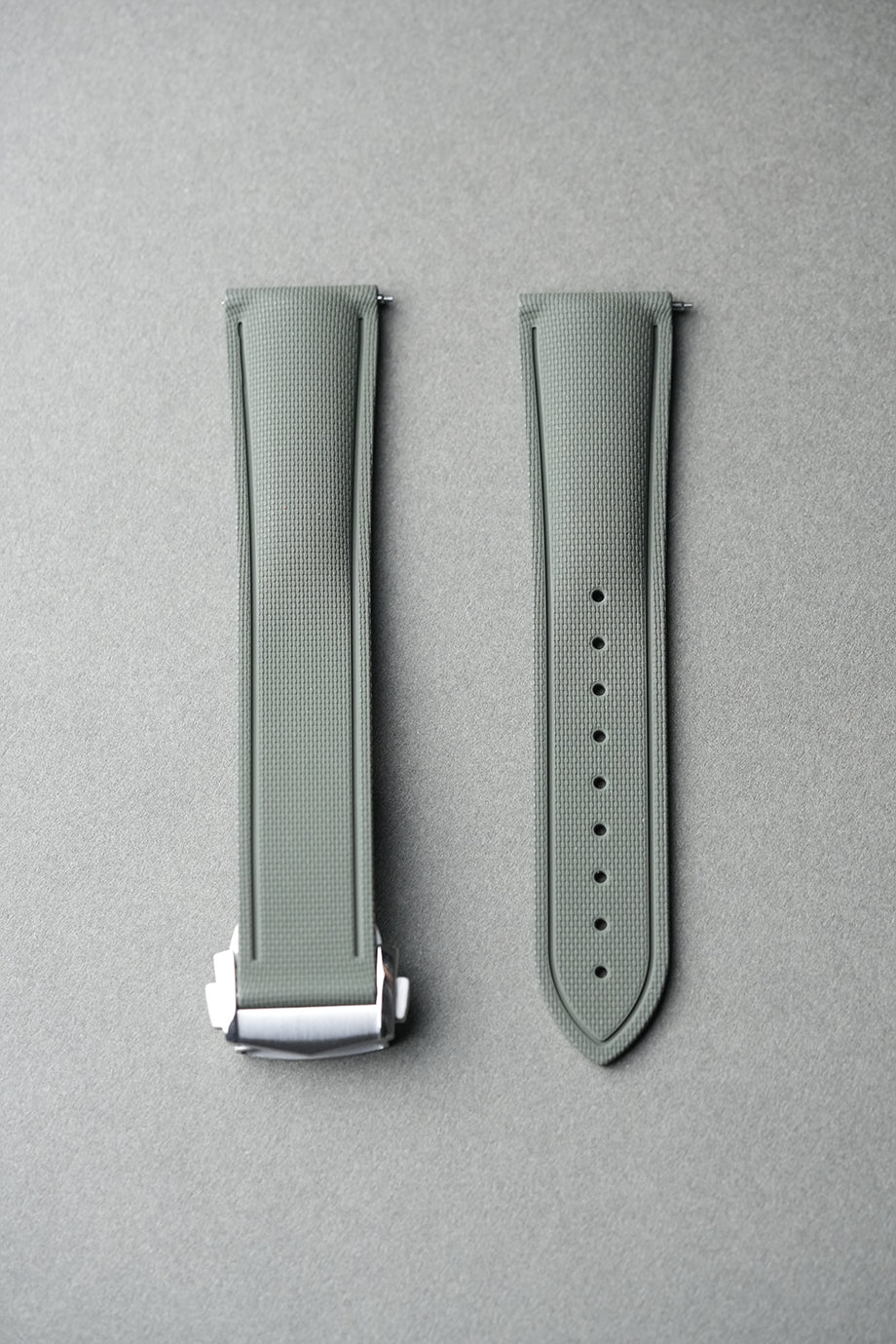 Sailcloth Effect FKM Rubber Strap with Deployant Clasp 20mm-22mm