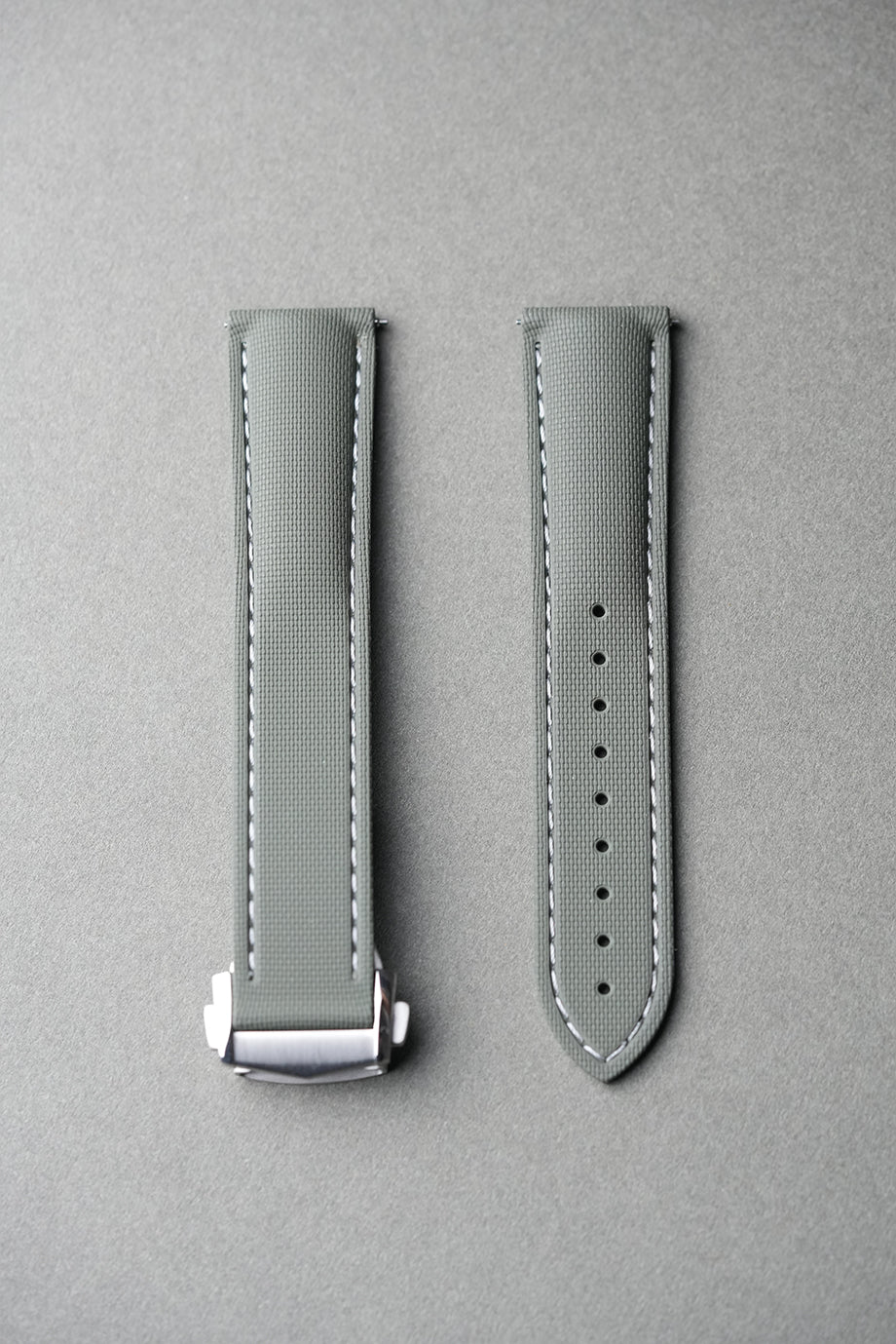 Sailcloth Effect FKM Rubber Strap with Deployant Clasp 20mm-22mm