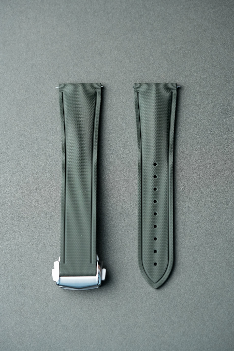 Sailcloth Effect FKM Rubber Strap with Deployant Clasp 20mm-22mm