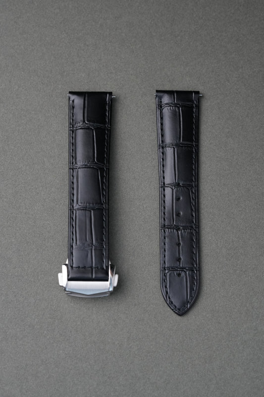 Omega Speedmaster Professional Embossed Alligator Leather Strap with Deployant Clasp