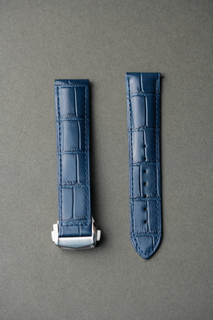 Embossed Alligator Deployant Leather Watch Strap – 19mm - 22mm