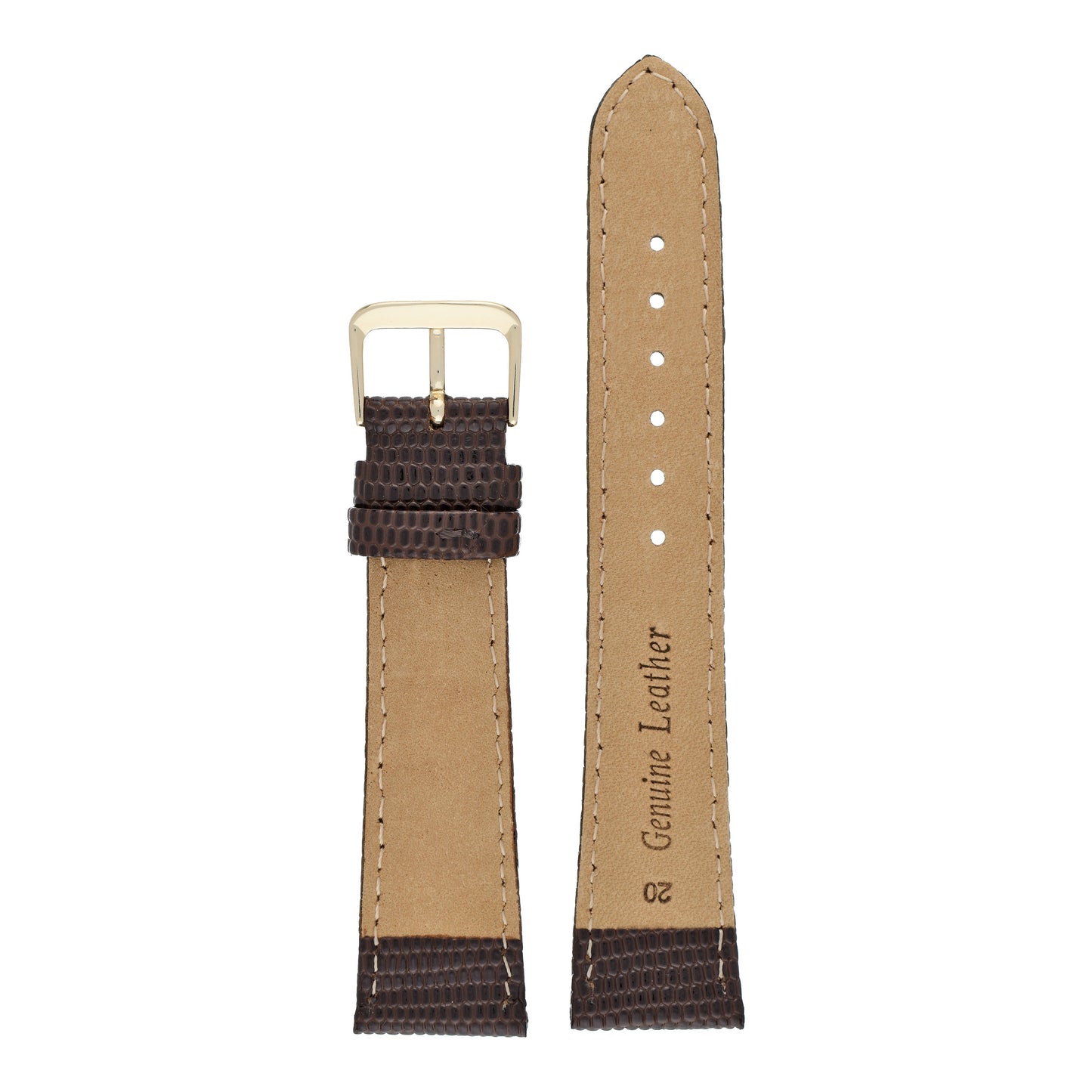 Lizard Grain Leather Watch Strap