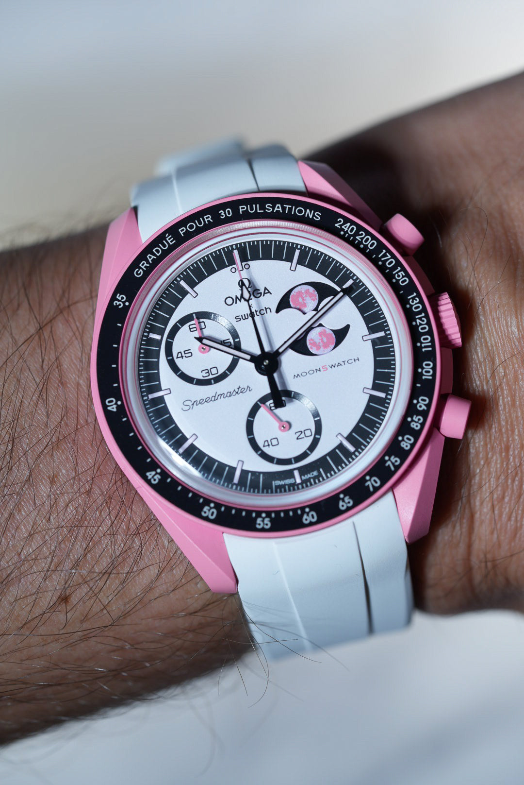 Rubber FKM Strap for Omega x Swatch MoonSwatch – Pink MoonPhase